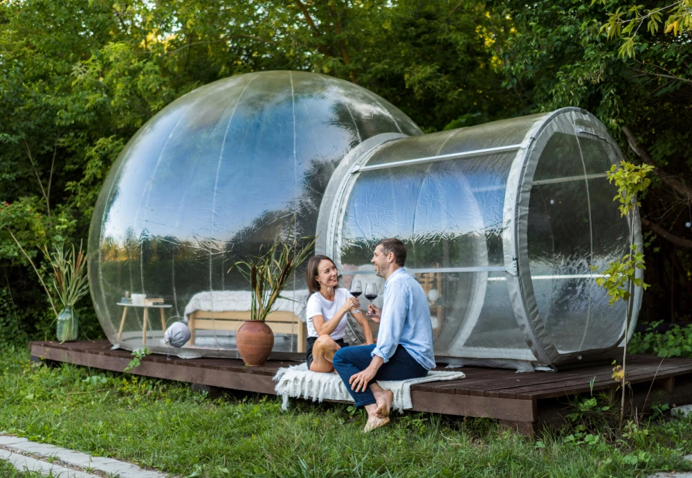 camping tent with transparent roof